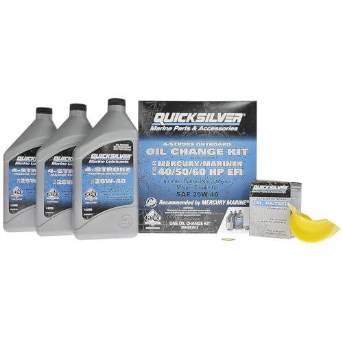 Quicksilver 25W-40 Oil Change Kit for 4-Stroke...