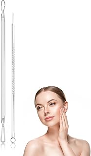 MUJGAN Blackhead Remover, 2 PCS Pimple Popper Tool，Stainless Steel Pimple Extractor Blackhead Removal Tool Risk Free Treatment for Blemish,Whitehead Popping,Blemish