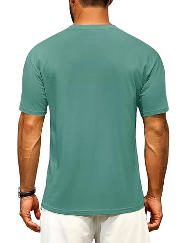 Cotrasen Men's T Shirts Cotton Drop Shoulder Short Sleeve Shirts for Men Casual Soft Comfort Loose Fit Mens Summer Tee Shirts