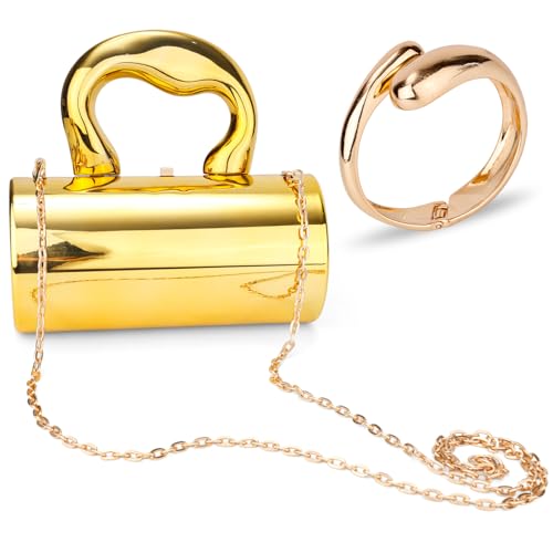 Bolso de noche dorado Mikovivi ideal para bodas fiestas de graduación y cenas