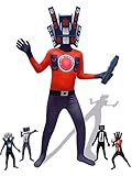 CYWHFRTO Skibidi Toilet Costume for Kids Skibidi Titan Speaker Man Halloween Costume Bodysuit