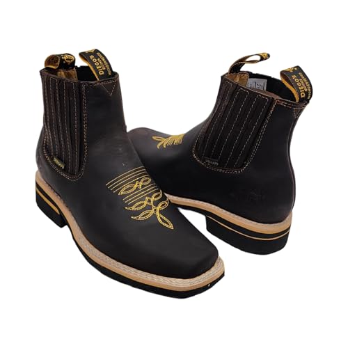 Dona Michi Men Genuine Leather Square Toe Short Ankle Boots Handcrafted