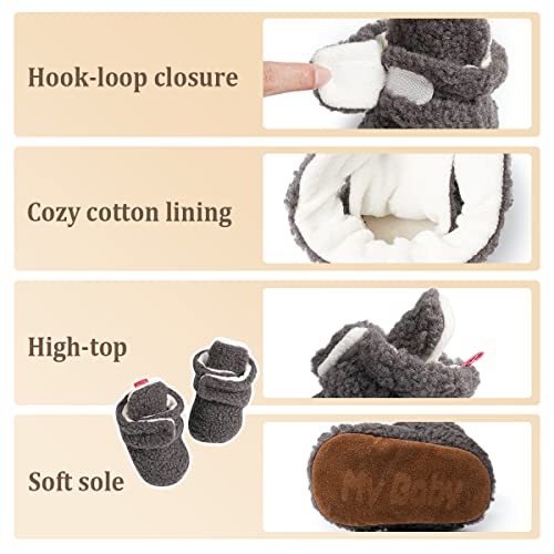 Kidsun Newborn Baby Girls Boys Fleece Booties Soft Non-Slip Gripper Stay On Slippers Infant Socks Winter Warm First Walkers Crib Shoes #TOP3