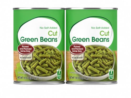 No Salt Added Cut Green Beans, 14.5 oz Can (pack