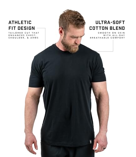 Gymreapers Clip Tag Basic Tee – Men's Athletic Fit Crew Neck T-Shirt, Soft Stretch, Tagless, Short Sleeve Workout Shirt2