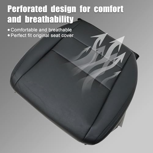GXARTS Perforated Black Leather Front Driver Side Bottom Replacement Seat Cover Compatible with Acura TL 2005 2006 2007 2008 by GXARTS - Used condition - Image 5
