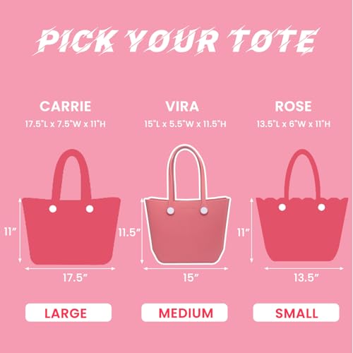 VIRA Medium Rubber Beach Bag Lightweight Waterproof Washable Durable Travel Tote for Boat Pool Sports Gym4