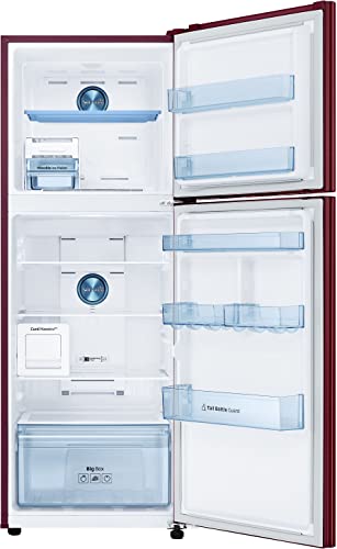 Image of Samsung 291L 2 Star Convertible 5 In 1 Curd Maestro Digital Inverter Frost-Free Double Door Refrigerator Appliance (RT34C4622RZ /HL,Midnight Blossom Red