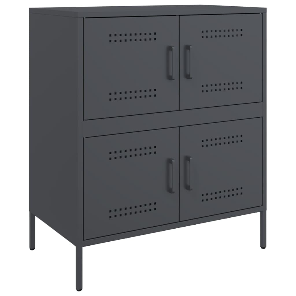 Credenza Industriale in Acciaio Antracite 68x39x79 cm