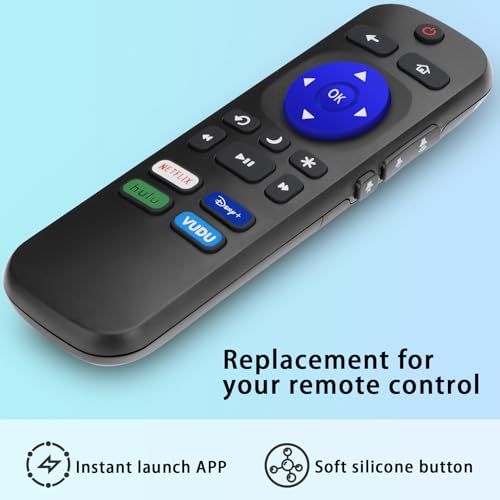 Image of Replacement Remote Control for Roku TV, Compatible with TCL /Hisense /Sharp /Insignia /Onn Roku Smart TVs