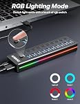 Powered USB Hub, 10-Port USB 3.0 Hub with RGB LED Strip -5Gbps Data Transfer,Individual LED On/Off Switches and 12V/2A Power Adapter for Laptop, PC, Mouse, Keyboard, Hard Drive or More USB Devices.