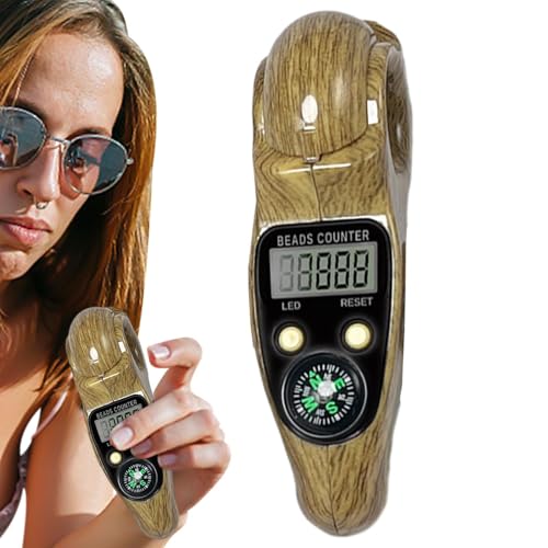 Luieonm Contador de Cuentas Digital tas-bih, Contador de Cuentas de Buda, Contador de Cuentas portátil con brújula, para meditación, relajación, oración Budista