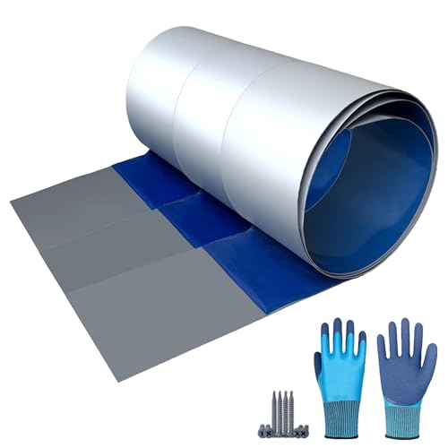 Aluminum Trim Coil 6x10 1/64 (0.4mm) Thick Flashing Roll 3-Pack with Cut-Resistant Gloves & Screws Telegray Scratch-Resistant Sheet for DIY Decorative Finishes Indoor & Outdoor Waterproofing.