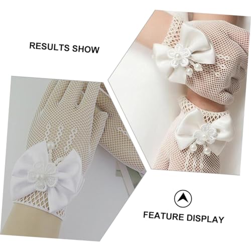 Lace Gloves for Up Separate Finger Design Comfortable Wedding Flower Girl Ballet Photography Stage Performance Accessory3