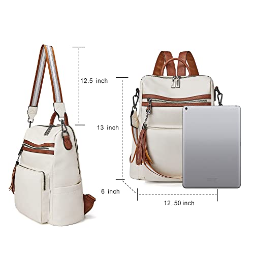 OPAGE Leather Backpack Purse for Women Fashion Tassel Ladies Shoulder Bags Designer Large Backpack Travel Bag - Image 7