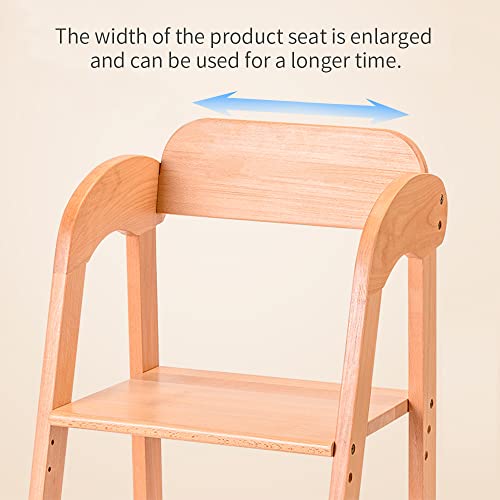 Muchuan Wooden Highchairs Height For Toddlers Adjustable Feeding Chair, For 1-12 Years Old Max 60Kg Grows With Your Kid With Steps For Kids Dining, Studying, Step Tool #TOP3