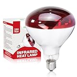 REPTI HOME 250W Infrared Heat Lamp for Chicken, Red Heat Light Bulb R125 1 Pack, Heat Lamp Bulb for Chick Croop, Reptiles, Pets, Food