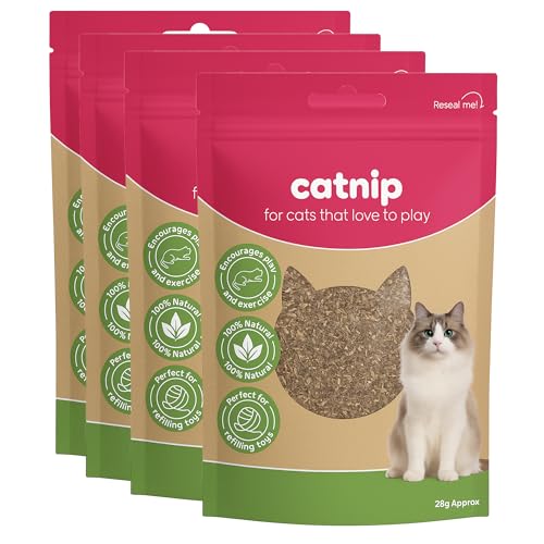 Navoys Natural Catnip 100% Natural Catnip for Cats & Kittens 28g Premium Dried Cat Mint Loose Leaf Herb for Play Enrichment & Stimulation Cat Toys Refill UK