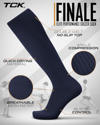 Image of Finale Soccer Socks Youth & Adult | Knee High Men's & Kids Soccer Socks | Stretch Fit for Shin Guards | Made in the USA