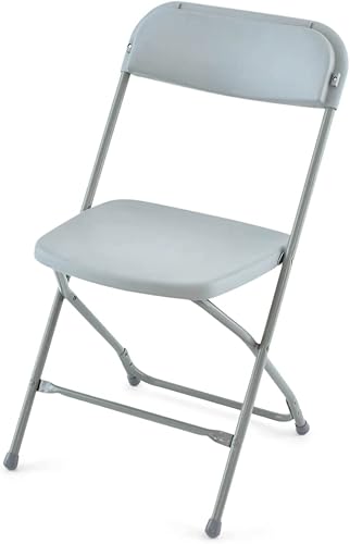 EventStable TitanPRO Silla plegable de plástico gris claro, silla plegable ligera para exteriores, sillas de patio duraderas, juego de sillas para