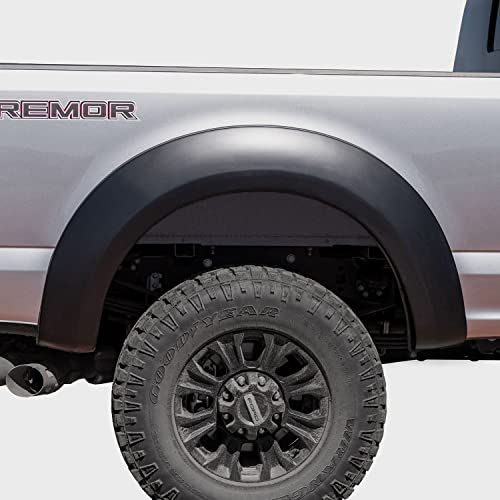 Bushwacker Extend-A-Fender Extended Rear Fender Flares | 2-Piece Set, Black, Smooth Finish | 20088-02 | Fits 2017-2022 Ford F-250 w/ 6.8' or 8.2' Bed, F-350 Super Duty w/ 8.2' Bed