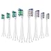 qipuneky 8 piezas, Cabezales de Cepillo de Dientes Eléctricos, Juego de Cabezal de Cepillo de Dientes de Repuesto, para los Cepillos de Dientes Eléctricos DiamondClean, EasyClean y Philips Sonicare