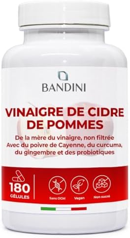 Bandini® Complexe Vinaigre De Cidre 1860mg Avec Mère - 180 Gélule...