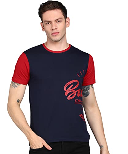 Image of Urbano Fashion Men's Graphic Printed Round Neck Half Sleeve Slim Fit Cotton T-Shirt