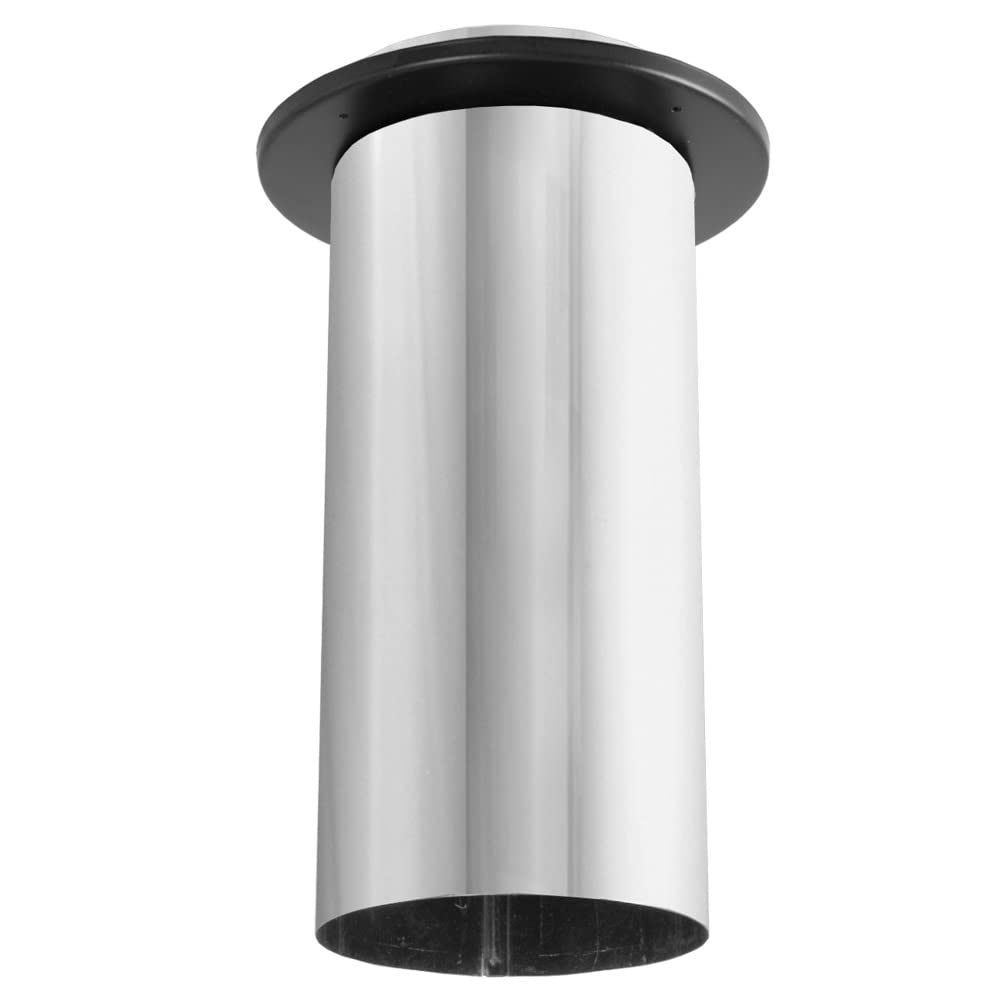 M&G Duravent 6DBK-SCSS Duravent Durablack Single Wall Stovepipe Slip Connector with Trim, 6, Stainless Steel, Plastic, 8.8 x 14.7 x 9