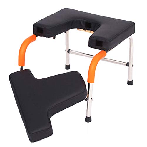 ChengBeautiful Yoga Stool Yoga Headstand Prop Meditation Benches Inversion Chair For Yoga Studio Household Fitness Equipment Ideal for Workout Fitness (Color : Black, Size : 52x44x31cm)