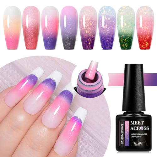 Set de 8 esmaltes de gel que cambian de color MEET ACROSS miniatura 4