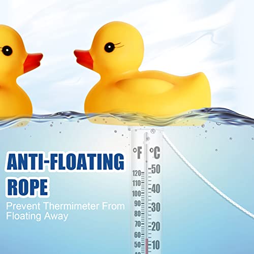 Gardtech 2 Pack Floating Pool Thermometer, Easy Accurate Read For Water Temperture, Sturdy And Shatter-Resistant Temperature Gauge Meter With String For Swimming Pools, Hot Tub, Spa (Duck) #TOP2