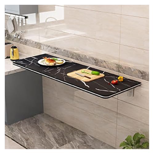 Banco de trabajo plegable montado en la pared con soporte ajustable para laptop, diseño de ahorro de espacio (negro, 50 x 30 cm)