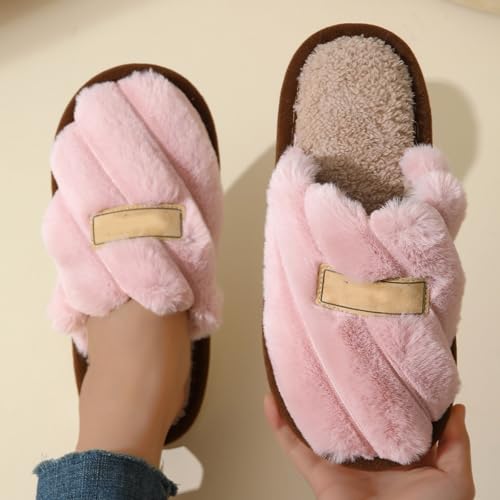 Womens Fluffy Slippers Non-Slip Warm Fuzzy House Slipper Cozy Memory Foam Indoor Outdoor Comfortable Shoes Slip On Home Slippers for Women Winter Non-Slip Bedroom Plush Slides Shoes2