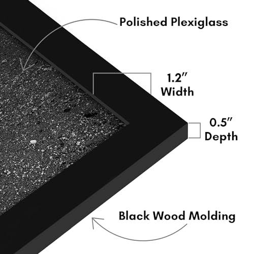 Americanflat 16x25 Poster Frame with Polished Plexiglass - Black Picture Frame - Wide Photo Frames Made of Engineered Wood for Vertical or Horizontal Wall Display - Epic Collection - Black