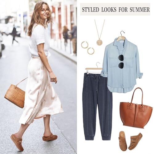 Image of HARENCE Clogs for Women Mules Shoes: Comfortable Dressy Closed Toe Platform Sandals 2026 Summer Casual Adjustable Slip On Walking Wedges