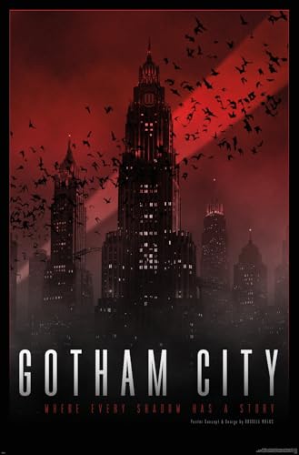 Trends International DC Batman (Comic) - Gotham City Shadow Wall Poster, 22.4L x 14.7W, Premium Unframed Version