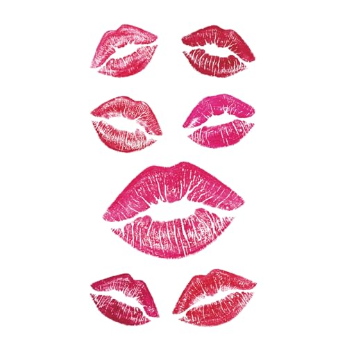 MapofBeauty 2 pcs Pink Charm Lip Prints Temporary Waterproof Tattoo Sticker