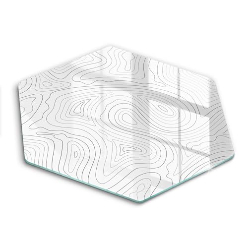 Planche à découper induction de prestige Wallfluent hectagonale abstraction 40cm - 2