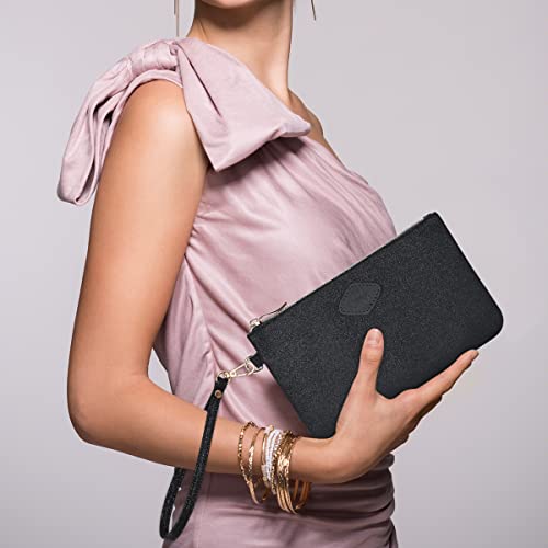 GM LIKKIE Wristlet Purse for Women, Clutch Purse Beach Bag for Summer (Black)