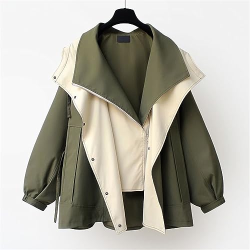 Spring And Autumn Women's Mid-Length Trench Coat Hooded Zipper Loose Jacket Korean Version Fashion2
