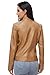 Fahsyee Women's Faux Leather Jackets, Zip Up Motorcycle Short PU Moto Biker Outwear Stand Collar Coat Size M Camel