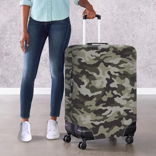 Camo Luggage Covers For Suitcase Dust Proof Suitcase Cover Protector Luggage Identifiers Baggage Covers Suitcase Sleeves Fit 18-32 Inch Luggage Bottom Zippered Suitcase Protector4