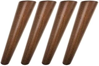 Walnut Color Round Solid Wood Furniture Legs Sofa Replacement Legs Perfect for Mid-Century Modern/Great IKEA hack for Sofa Legs, Couch Legs, Bed Legs, Coffee Table Legs (7 Inches,Set of 4)