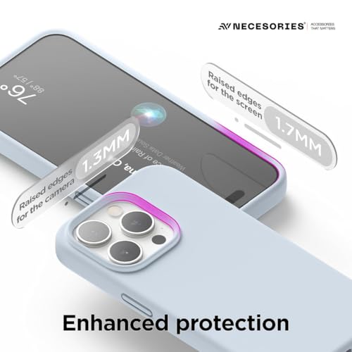 Image of Liquid Silicone Case Compatible for iPhone 15 Pro Light Blue | Slim Back Cover | Soft Touch Bumper | Shockproof Drop Protection | Microfiber Cloth Inside | Sleek Solid Design