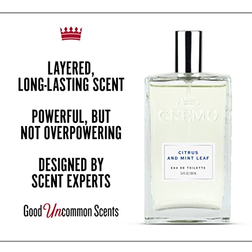 Cremo Citrus & Mint Leaf Cologne Spray, A Cool, Refreshing Scent With Notes Of Fresh Mint, Citron, Cedar And Moss, 3.4 Fl Oz #TOP2