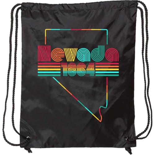 inktastic Nevada 1864 with Retro Font Drawstring Bag Black 44e7f