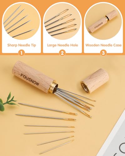 Kit de reparación con hilos de costura azul FOUSNOW miniatura 6