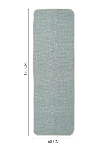 Image of Saral Home Cotton Solid Rectangular Anti Skid Runner | Washable, Durable Yoga Mat for Kids, Men and Women | Exercising /Gym Yoga Mat (Green, 60x180 CM)