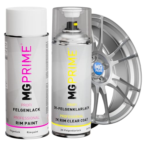 Kit Premium 2K vernis pour jantes en Argent métallisé mat peinture acrylique vernis clair pour jantes aérosol bombe de peinture automobile 400 ml